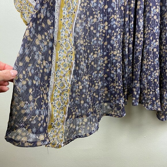 FREE PEOPLE | Purple & Yellow Floral Boho Tunic Dress XS - Picture 5 of 9
